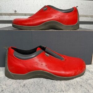 Footprints by Birkenstock Red Leather Slip On Comfort Shoes Made in Germany 36